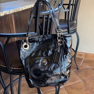 Authentic Coach Black Patent Tote